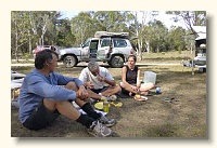 Sunday rest after collecting some flags - Bert Van Netten, Andrew & Nicole Haigh